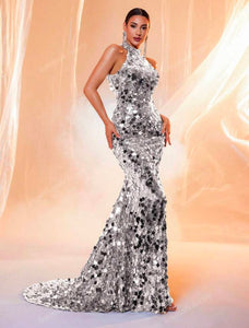 Sliver Foxy Evening Gown