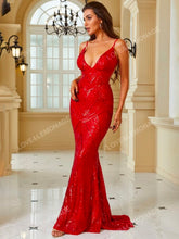 Load image into Gallery viewer, Red Ruby Evening Gown