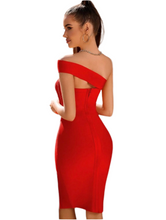 Load image into Gallery viewer, Lady in Red Bandage Midi Dress