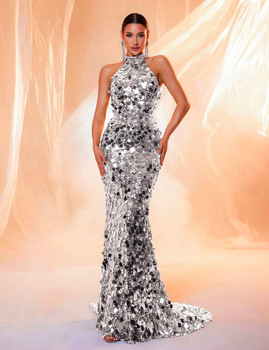 Sliver Foxy Evening Gown