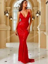 Load image into Gallery viewer, Red Ruby Evening Gown