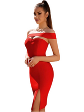 Load image into Gallery viewer, Lady in Red Bandage Midi Dress