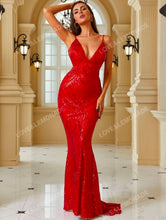 Load image into Gallery viewer, Red Ruby Evening Gown