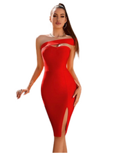 Load image into Gallery viewer, Lady in Red Bandage Midi Dress